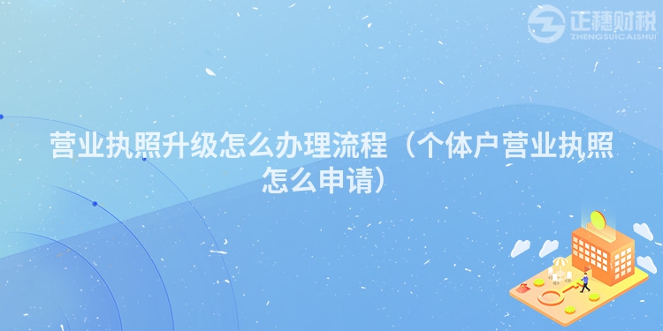 营业执照升级怎么办理流程（个体户营业执照怎么申请）