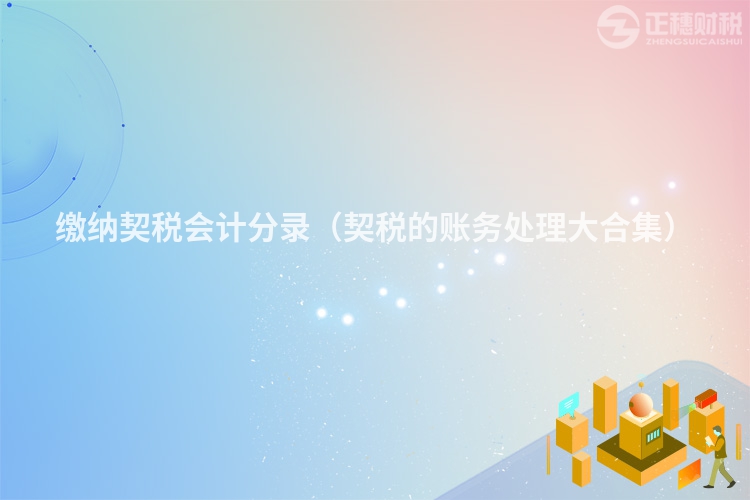 缴纳契税会计分录（契税的账务处理大合集）