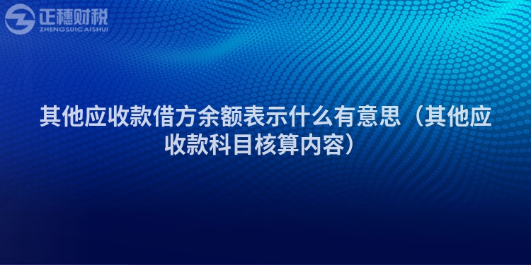 其他应收款借方余额表示什么有意思（其他应收款科目核算内容）