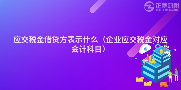 应交税金借贷方表示什么（企业应交税金对应会计科目）